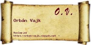 Orbán Vajk névjegykártya